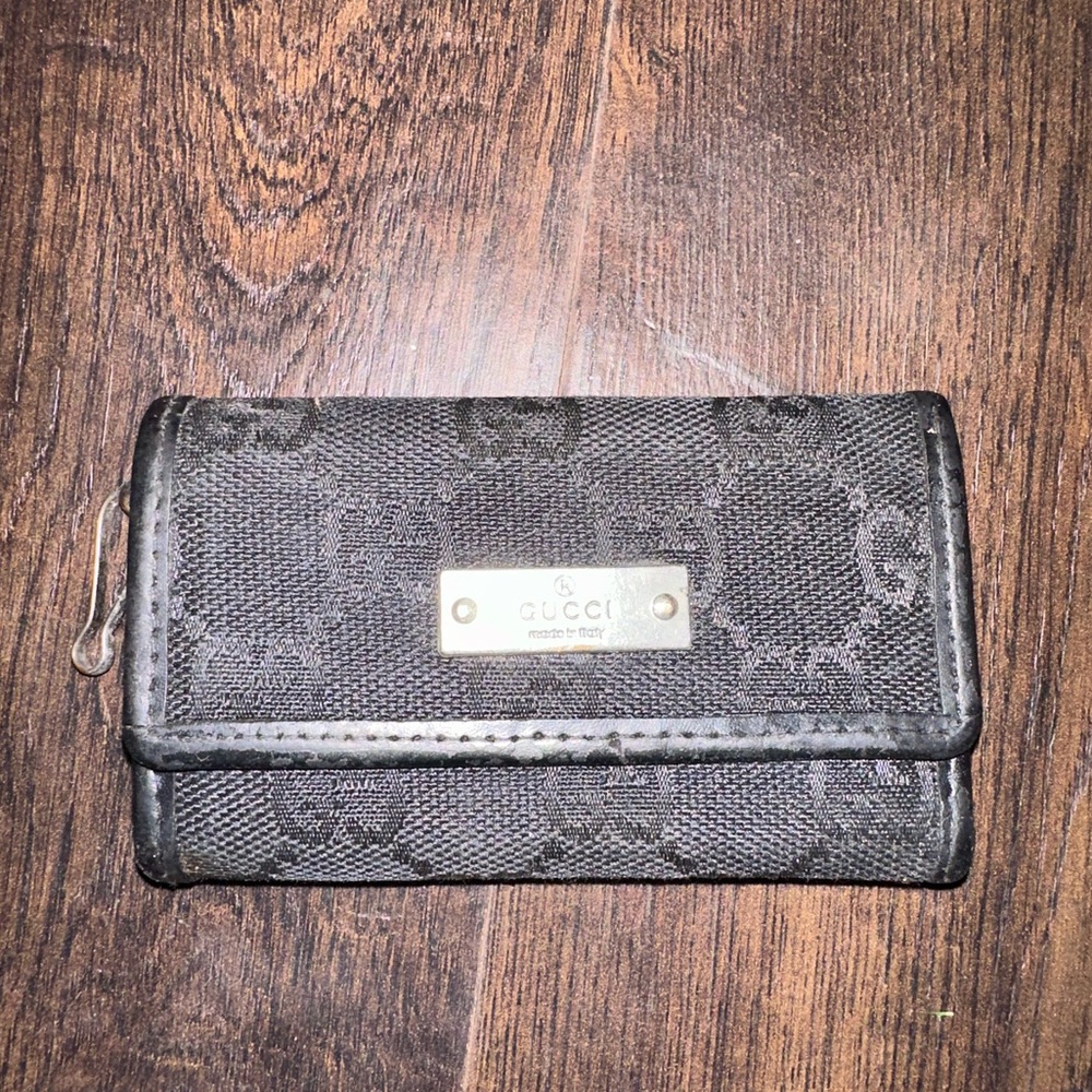 Authentic Gucci Black GG logo Keychain